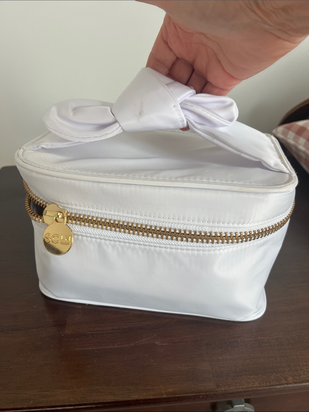 Stoney Clover make up bag with bow handle.